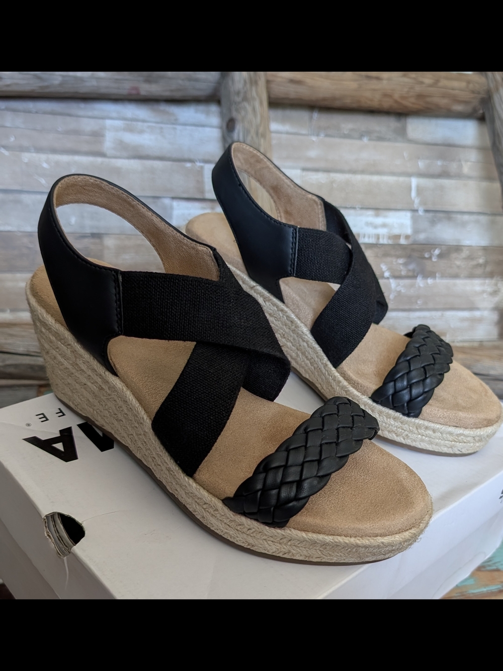 Sonoma Ortholite Eco Style Corra Espadrilles Black Wedges